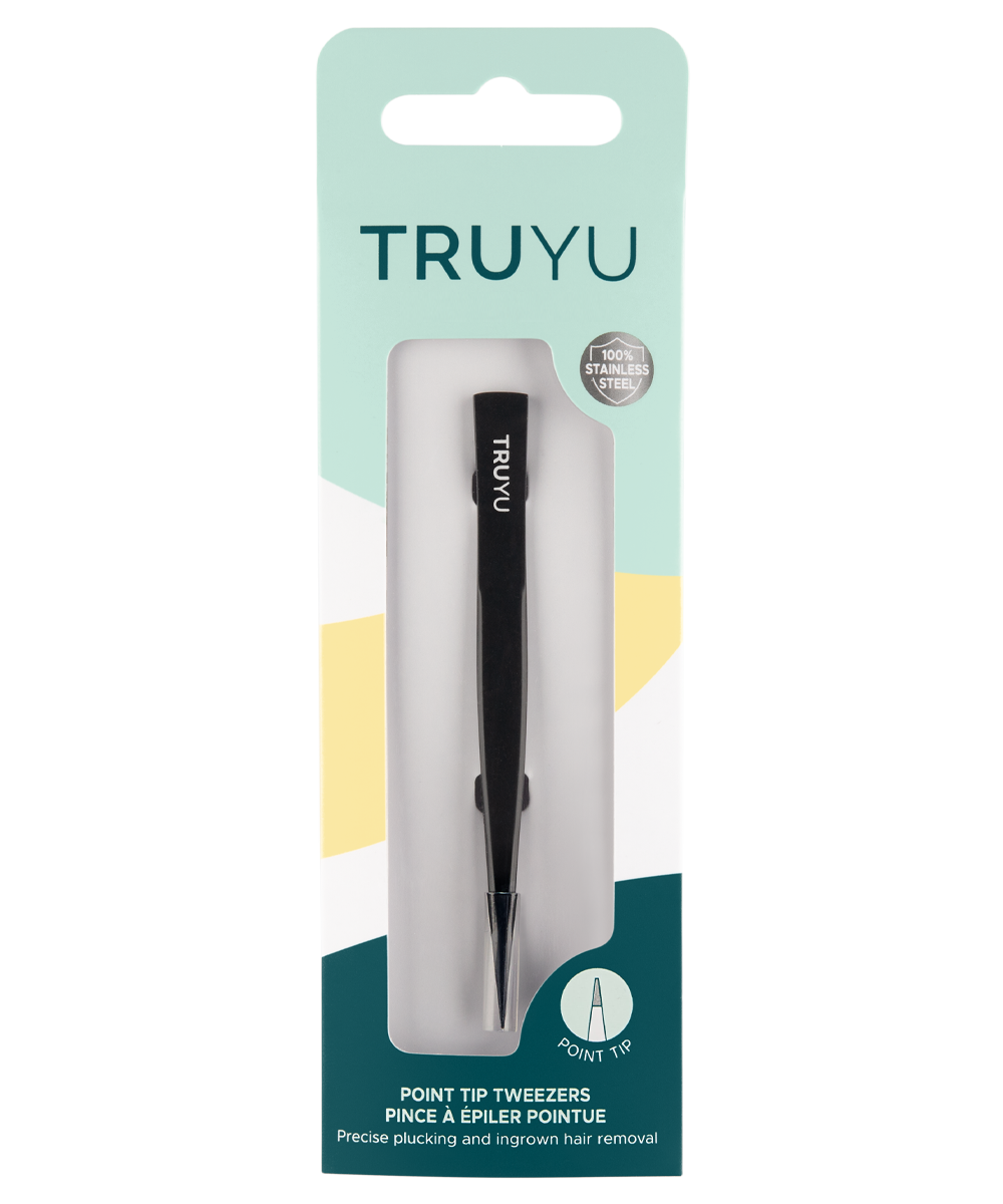 TRUYU Black Point Tip Tweezers in pack
