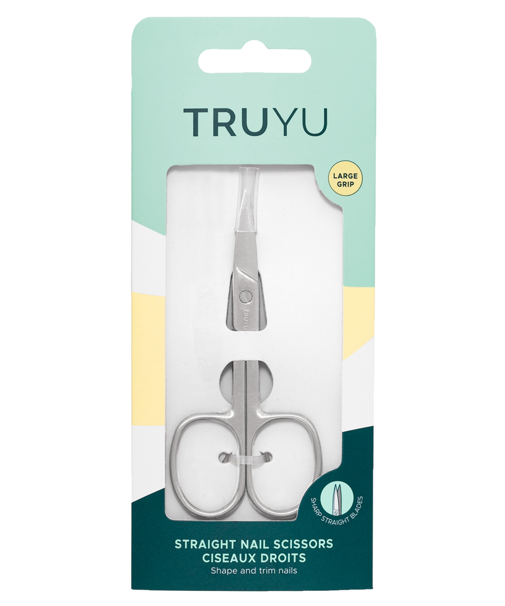 TRUYU Silver Straight Nail Scissors in pack.