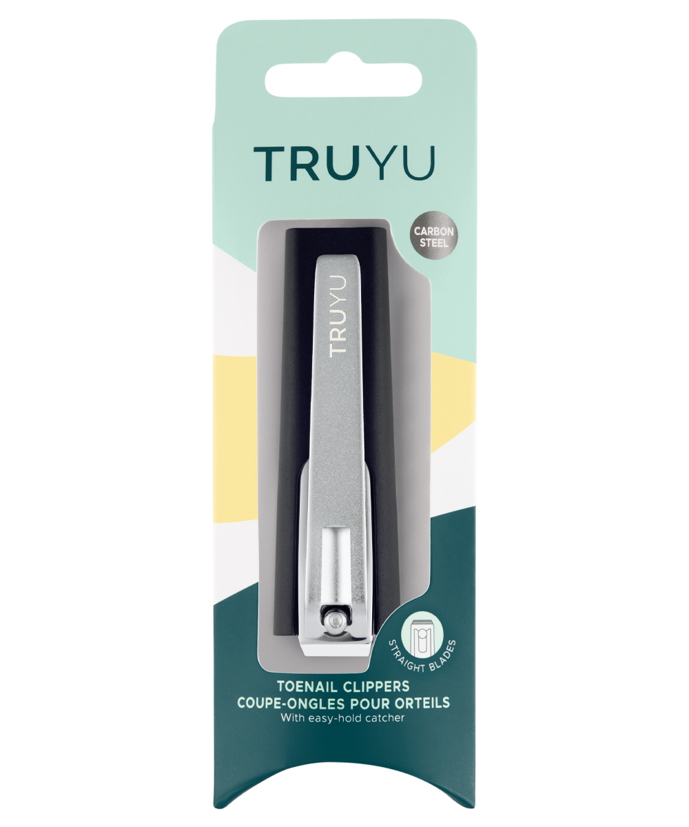 TRUYU Black and stainless steel Toenail Clippers & Catcher in packaging