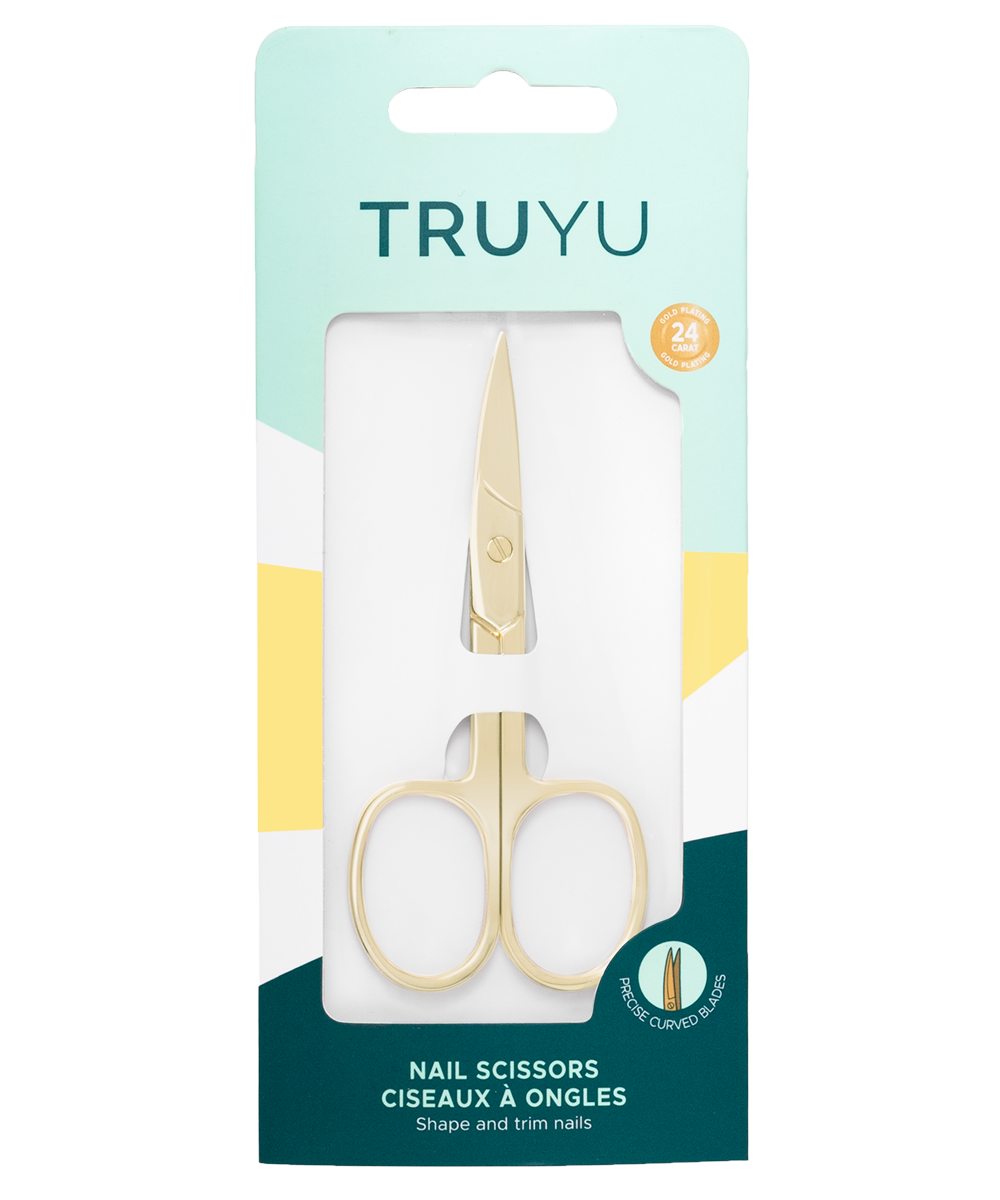 TRUYU Gold Nail Scissor in packaging.
