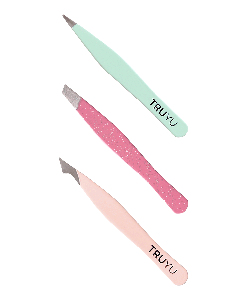 TRUYU Mini Tweezer Trio. Slant, Point and Combo Tip.