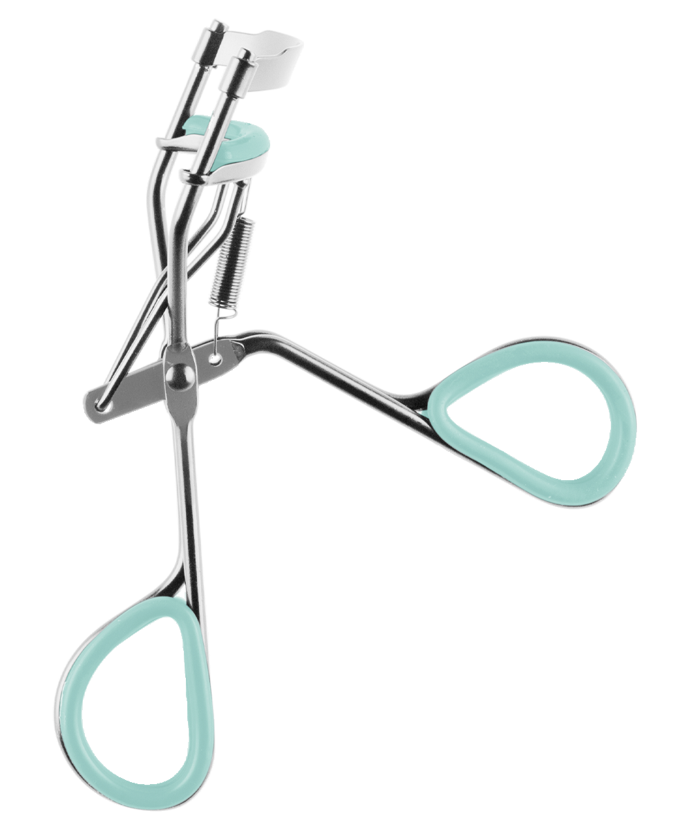 TRUYU Silver Spring Loaded Eyelash Curler side angle.