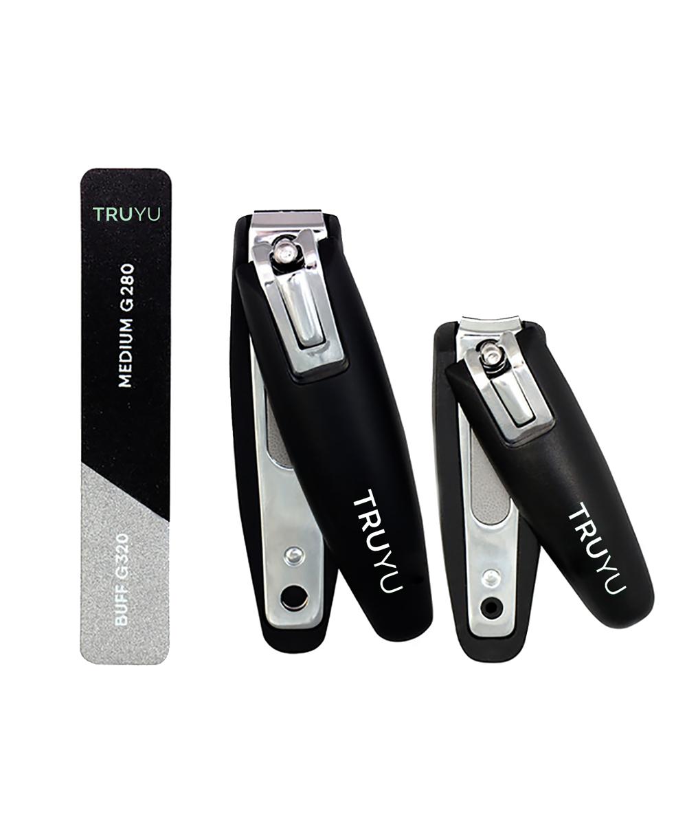 TRUYU Pro Manicure Set, Nail Clipper, Toenail Clipper and Mini Buffer and Nail File.