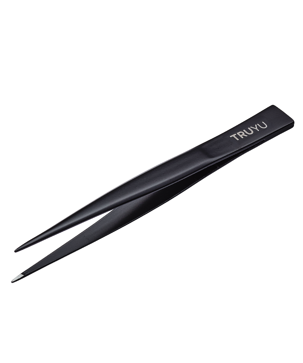 Angled image of a black TRUYU Point Tip Tweezer