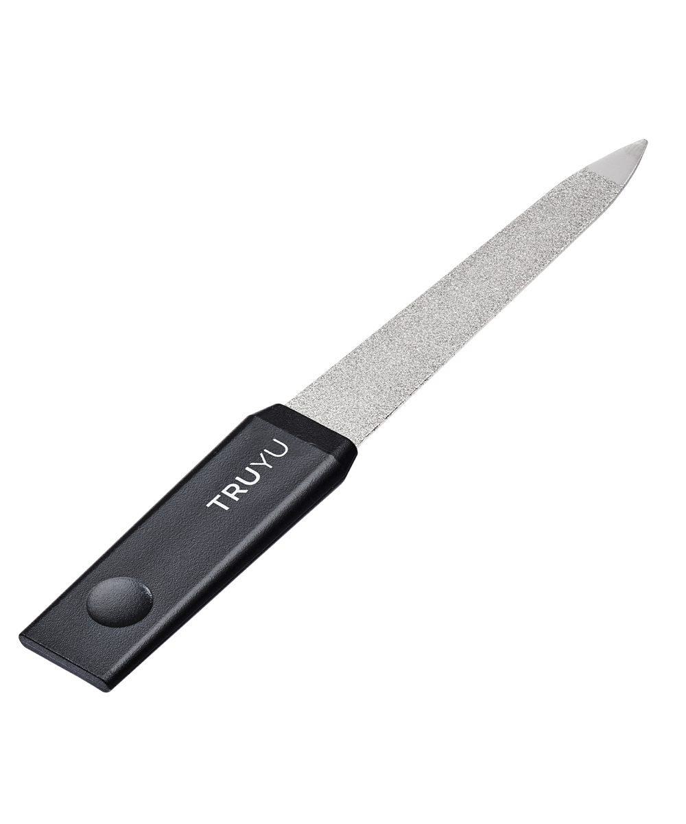 Angled image of TRUYU Compact Sapphire Nail File.
