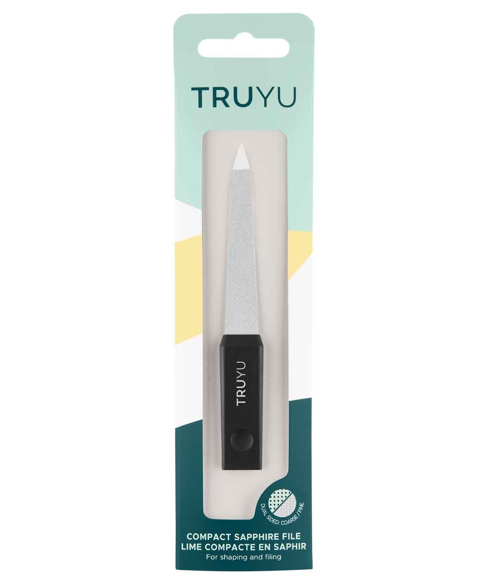 TRUYU Compact Sapphire Nail File. In packaging. (View 2)