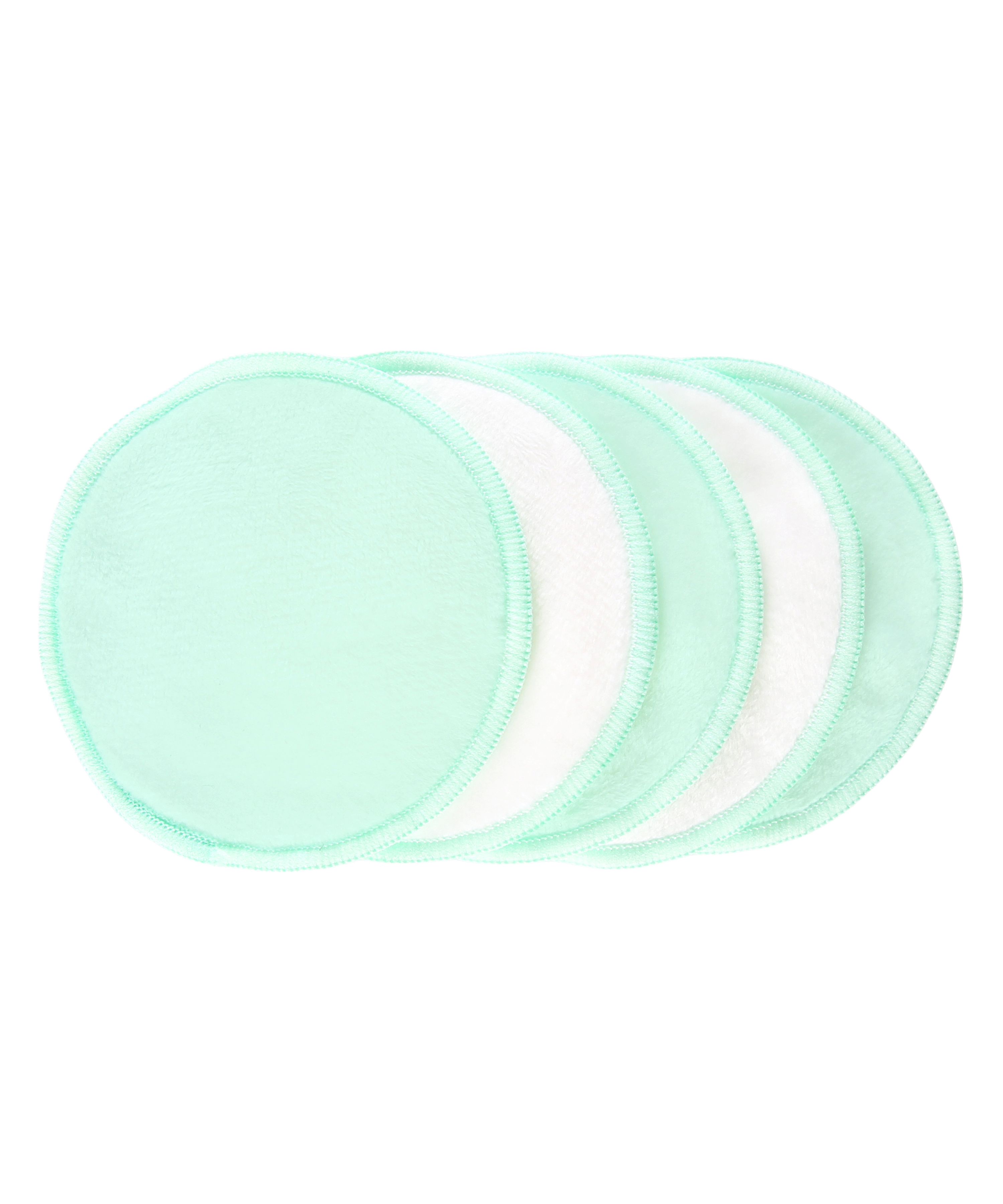 TRUYU 5 reusable Makeup remover pads, in white and green