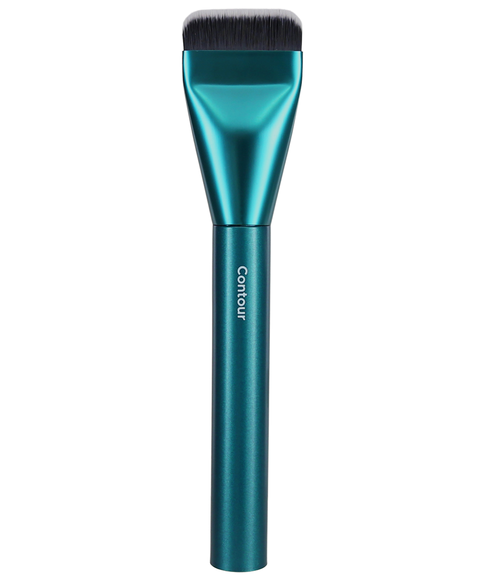 TRUYU Sculpting Brush with black bristles. 'Contour' on handle. Out of pack image.