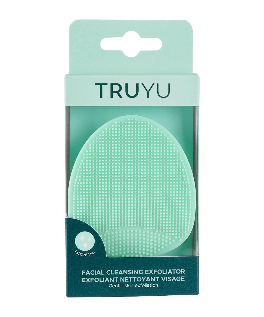 Truyu facial cleansing exfoliator in packaging on a white background